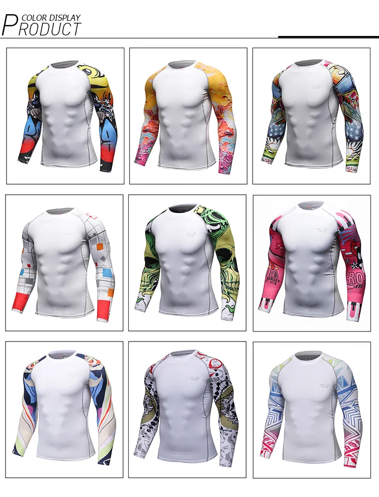 Design Your Own Custom Made Rashguard Sublimation Printing Long Sleeve