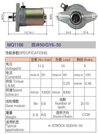 Motorcycle Grand Starter Motor for Indonesia Market
