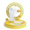 Circle Design Smile MDF Jewelry Display Set with Glossy Lacquer and Painting Resin Bust Containing Music Elements