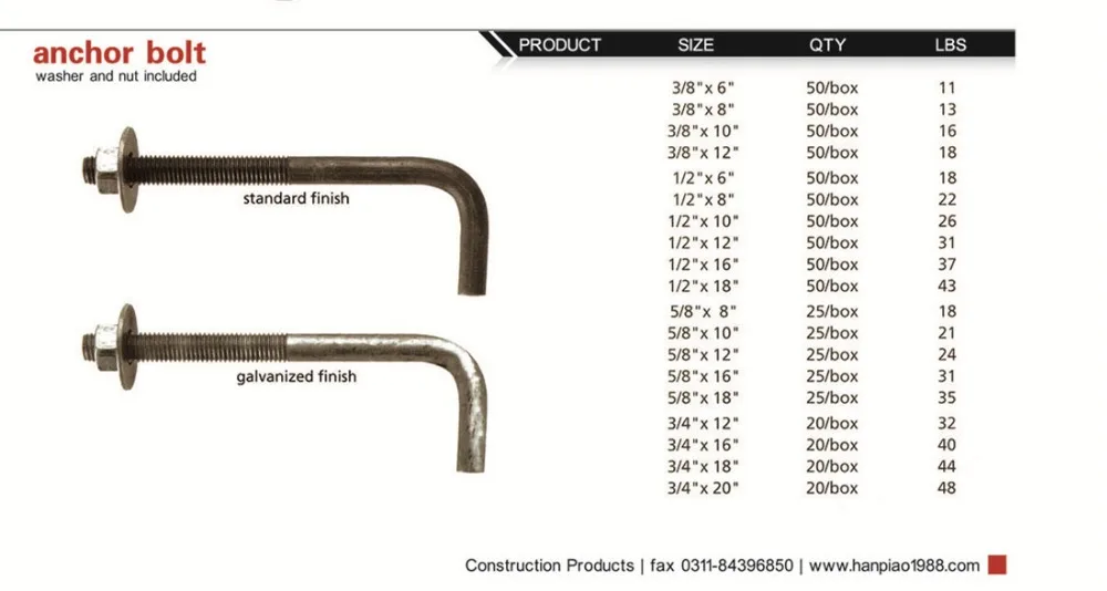 Foundation Bent Cement Masonry Anchor Bolt Include Nut And Washer Buy