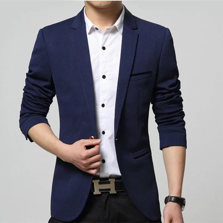 

Wholesale custom latest simple design fit suits men blazer jacket, Khaki, black, navy, sky blue, wine red