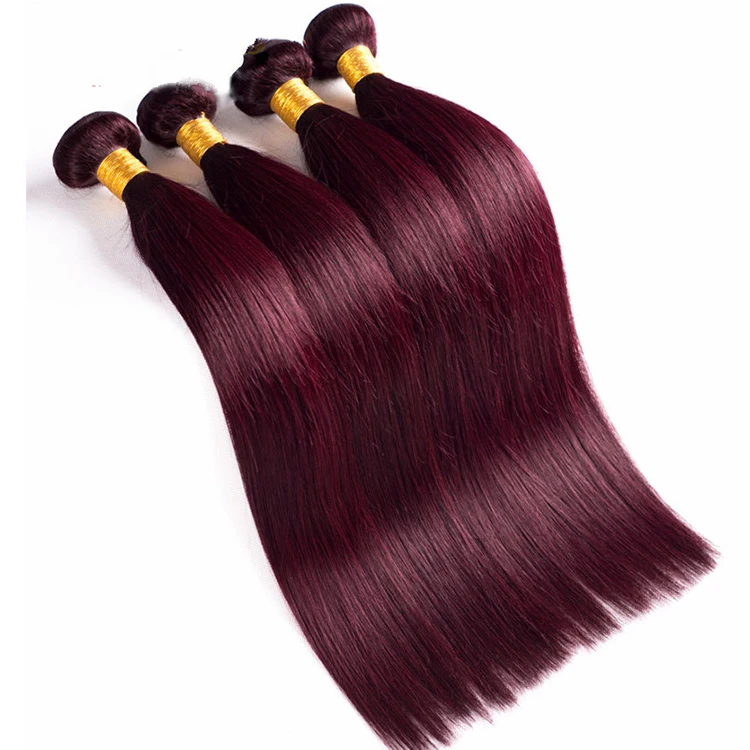 

Brazilian virgin silky straight hair burgundy 99J red color 100% human hair bundles, 99j burgundy hair