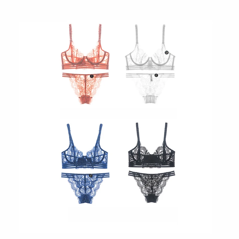 

2017 High Quality Women Sexy Lace Bra Set Women'S Lingerie Cotton, Black white pink blue