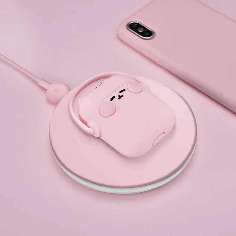 ICARER Family Brand Orginal Cat Shape Silicone Protective Earpods Case for Airpod Cartoon Case for Apple Earphone