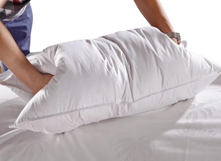 Wholesale five-star hotels full cotton feather silk cotton pillow core home sleep aid machine washable pillows details