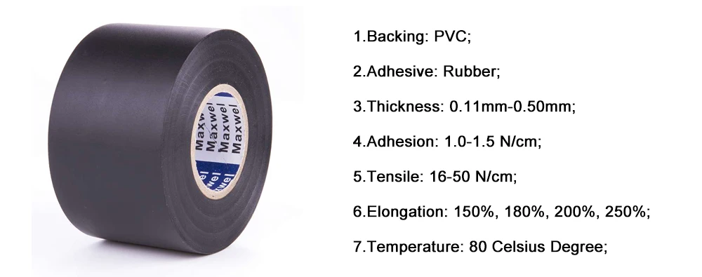 Waterproof Tape pour usage extérieur PVC climatisation ruban isolant Cable Ties 