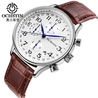 

OCHSTIN Top Brand Luxury Chronograph Sport Clock Men's Watch Men Casual Sport Quartz Wrist Watches Military Leather Clocks