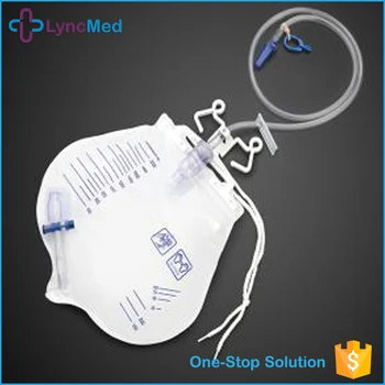 Different Sizes 2000ml 4000ml Urine Catheter Bag Pvc Urinary Drainage ...