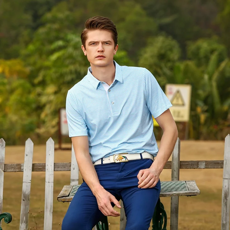 

Wholesale custom high quality fashion cotton men polo t-shirt, Blue