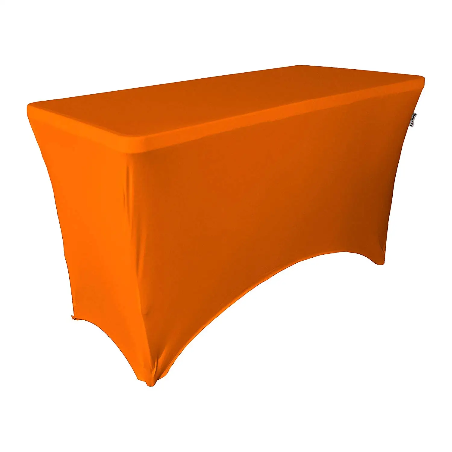 LA Linen Spandex Table Cloth for a 4-Feet Rectangular Table, 48 by 30 by 30-Inch, Orange