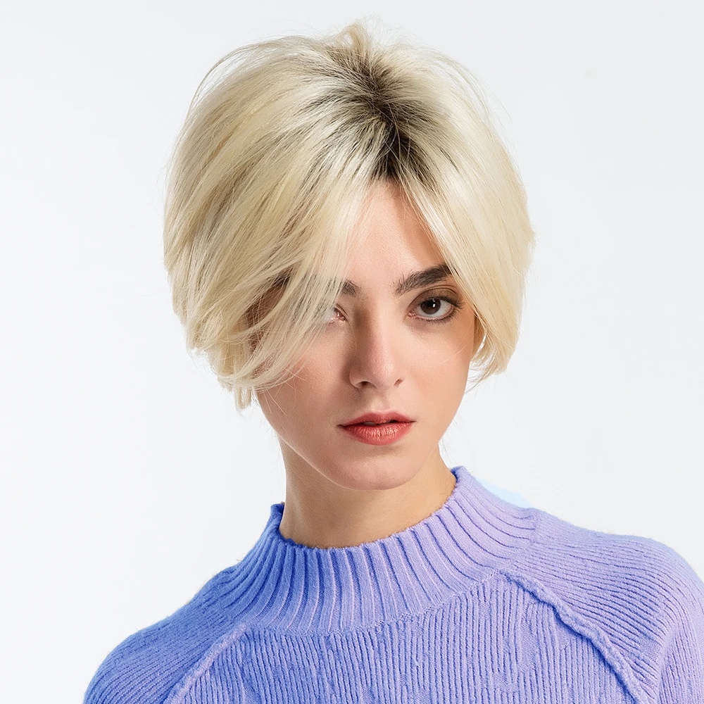 

BVR ombre color short bob wigs human blended hair wig