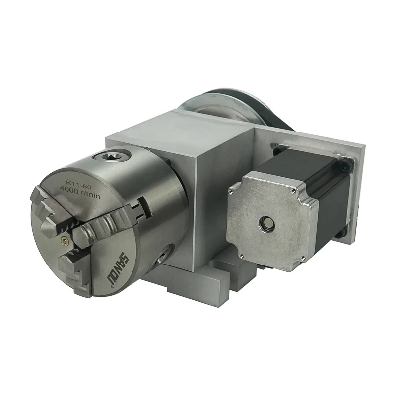 CNC Engraving Router Rotational Axis,4th Axis A axis 4 Jaw 80mm   Lathe Chuck