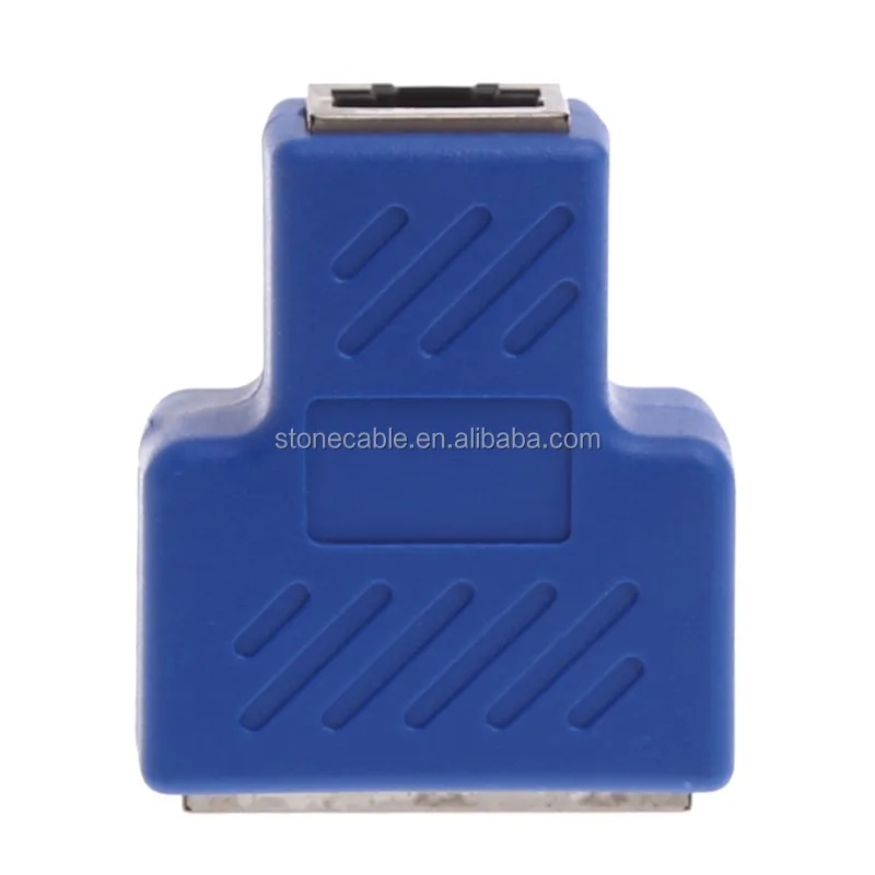 Rj45 Female Lan Cable Extension Coupler Extender 1 To 2 Ways Cat5e Cat6