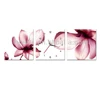 Flower Print Art Magnolia Relief Painting with Clock