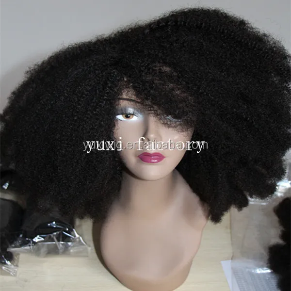

Fashionable afro kinky curly wig machine made full cap wig for black women
