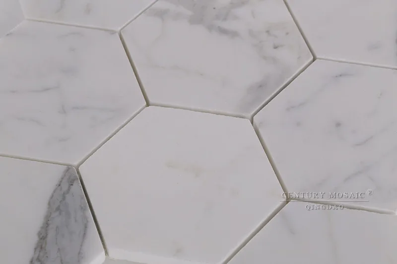 4" zeskant clacatta wit marmer wandtegels badkamer keuken kichen ...