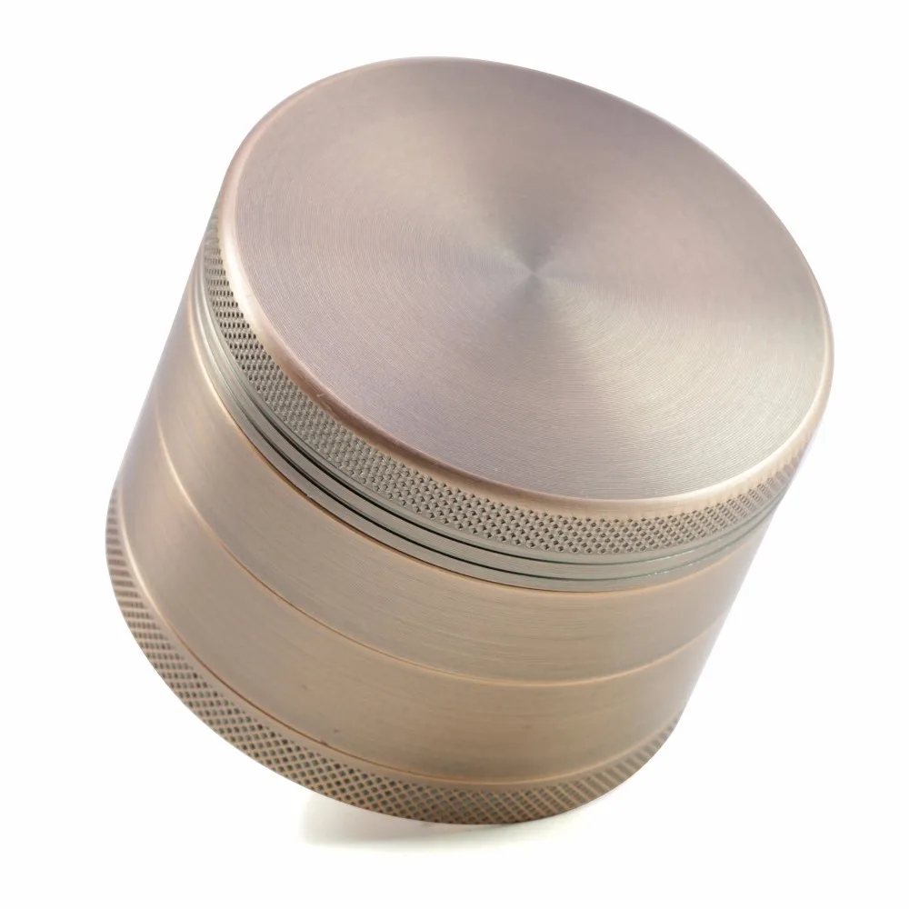 

Wholesale 4 Part Aluminum Alloy 2.5 Inches Bronze Herb Grinders Spice Tobacco Crusher
