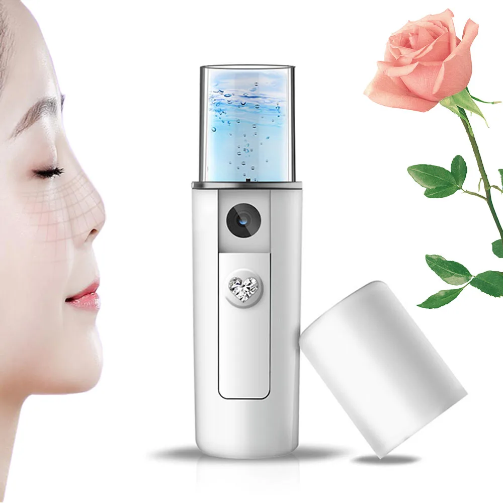 

Portable mini nano facial carwe product nano spray magic stick nano steamer facial electric handy mist sprayer, White