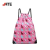 Cute Cat Printing Lightweight Causal Backpack Canvas Drawstring Bag Custom