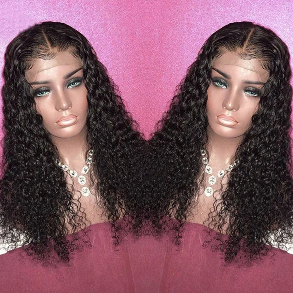 

Wholesale 20 inch natural black 10a grade mongolian kinky curly hair virgin full lace wig