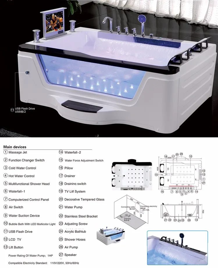 Hsb229a Transparent Bathtub/price Acrylic Bath Tubs/hydro Bath Buy