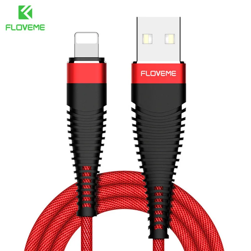 FLOVEME 8pin Mobile Phone Charger Data Cable for iphone Micro Type-C Fast Charging Nylon USB Cable Wire Cord