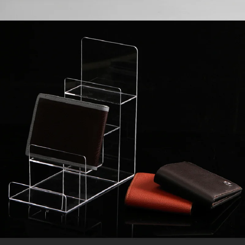 4 Layers Clear Acrylic Wallet Racks Display Stand For A Boutique Store