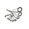 9pcs/Kit Rock Trout Fishing Rod Guides Ultra Light High Leg stainless steel guide ring rod DIY repair refit re-assembly