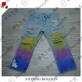 rainbow denim jeans