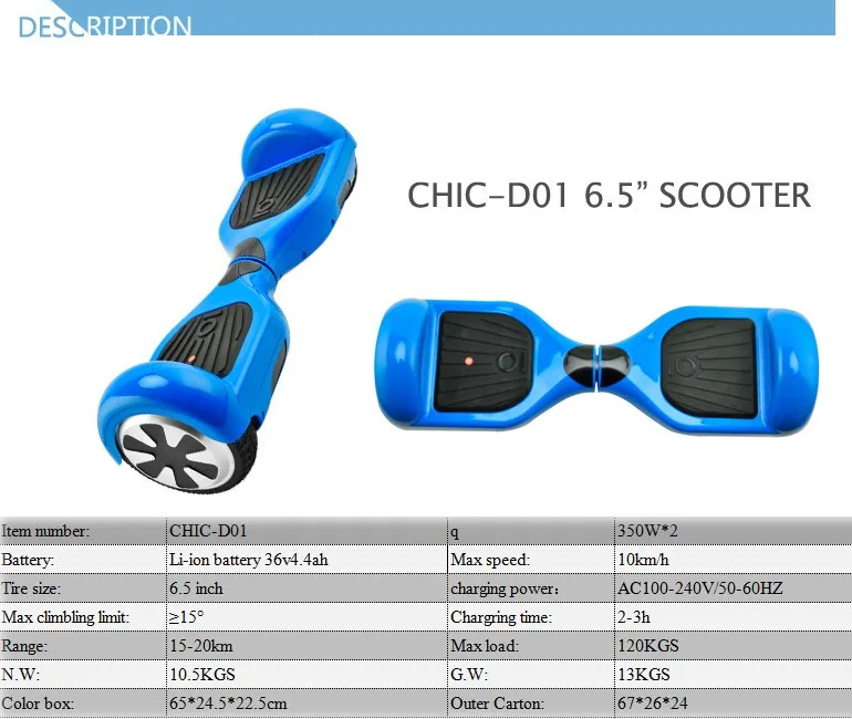 Chic Factory Price Cheap Smart Self Balance Powered Hover Board 
