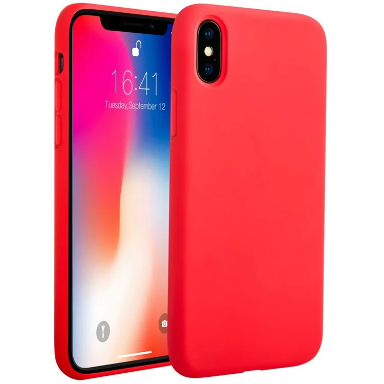 

Full Cover Protect Liquid Silicone Case for iPhone X, Black;pink;red;navy blue etc