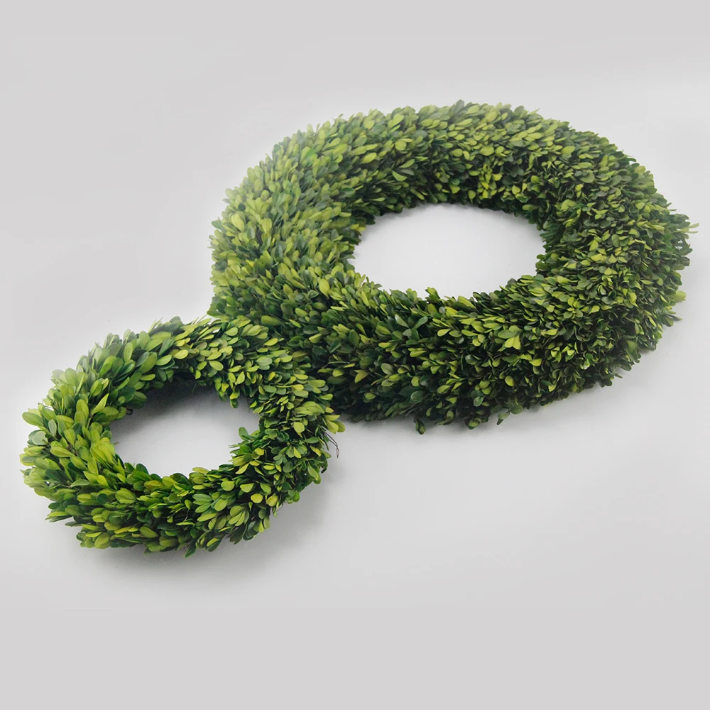 

Preserved decorative wholesale boxwood floral flower Christmas wreath, Green ,accept custom