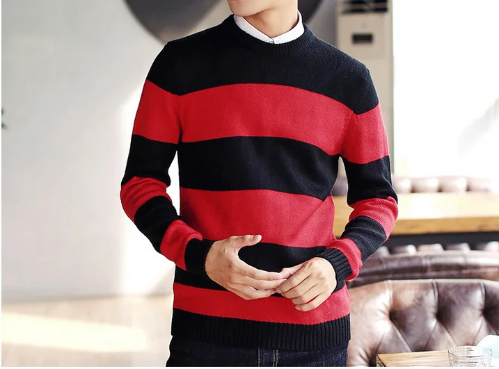 red and black sweater mens