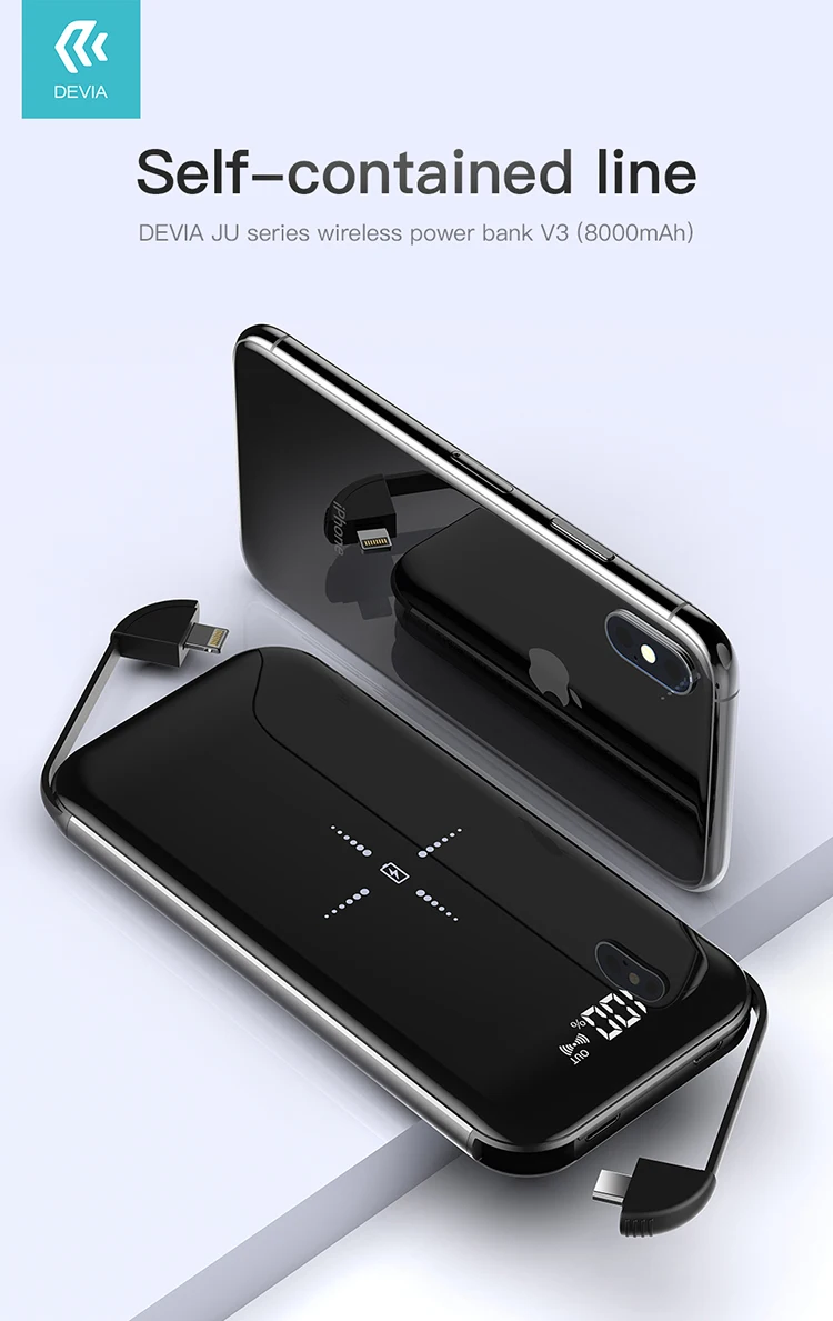 DEVIA new products 8000mah wireless charging mobile charger power bank - ANKUX.COM