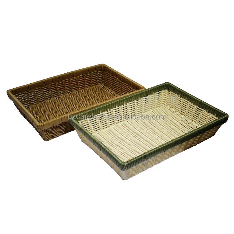 

Graceful handweaved wholesale bread plastic bamboo basket rattan tray for bread and fruit