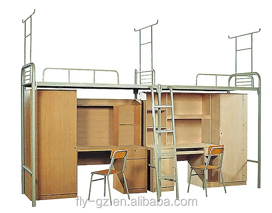 Guangzhou Single Bunk Bed With Desk Underneath Fashional School