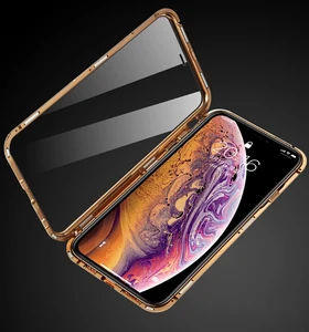 2019 Newest Magnetic Case For Iphone XS MAX X 7 8 Plus Metal Phone Cover Double Side Tempered Glass cases