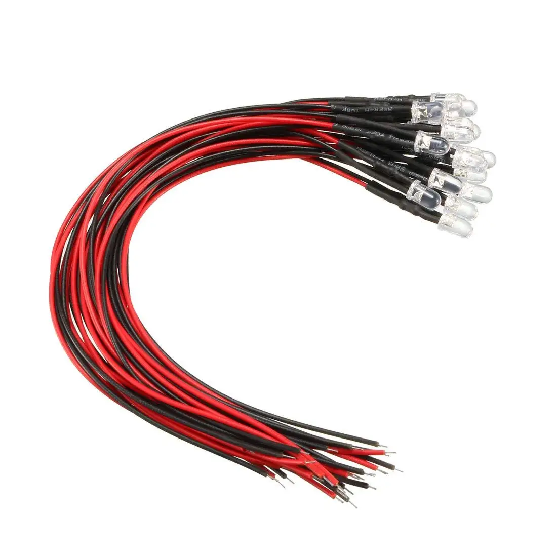 10 x Pre wired 12v 5mm UV Purple LEDs Prewired 12 volt LED 10v 11v 13v 14v 15v
