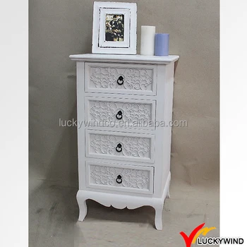 Floral Carving French Antique White Tallboy Chest Of Drawer Buy