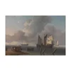 Charles Martin Powell Giclee Canvas Print Paintings Poster Reproduction Fine Art Wall Decor(Warships Lying Offshore)