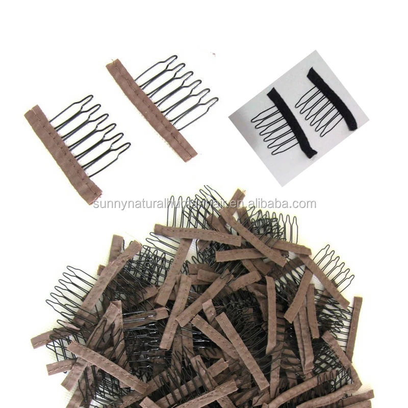 

wig comb wig cap with comb for making wig 20pcs/pack, Black /brown