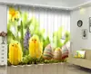 Egg chick illustration 3D Landscape High Quality Blackout Curtains