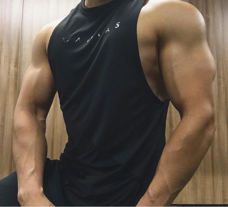 

Wholesale High Quality Tank Top Gym Men Fitness Vest Training Jogging Wear, Black;white