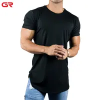 

New Design Fitness Clothing Slim Fit Side Split Mens Custom Longline T Shirt