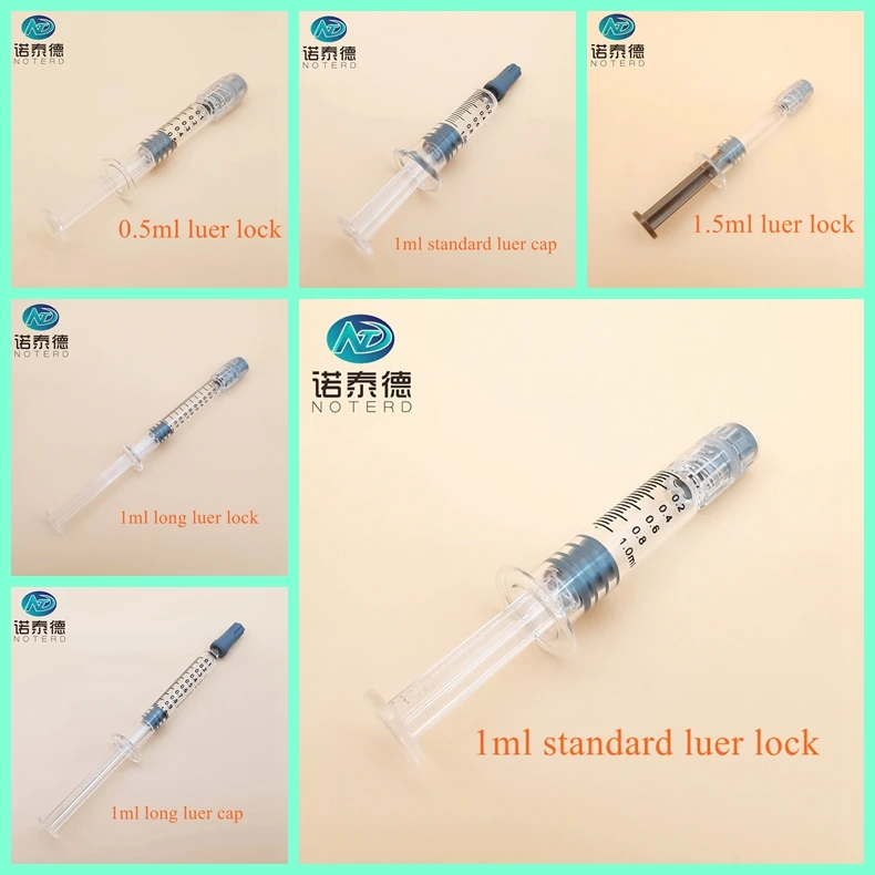 Medical Thick Thc Oil Injector 1ml Luer Lock Prefilled Glass Syringe
