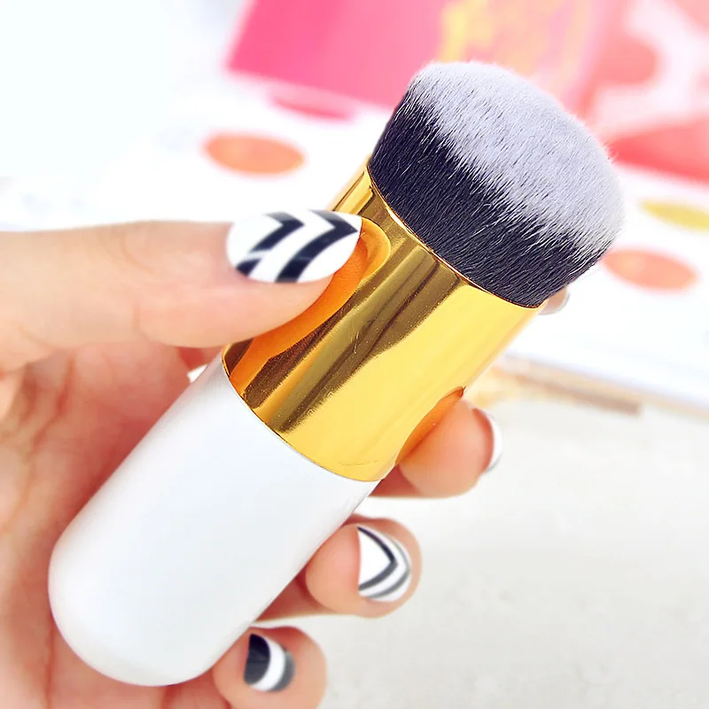 

Round Head Cosmetic Brush Liquid Foundation Beauty BB Cream 1 Dollar Kabuki Flat Makeup Brush, Customized color