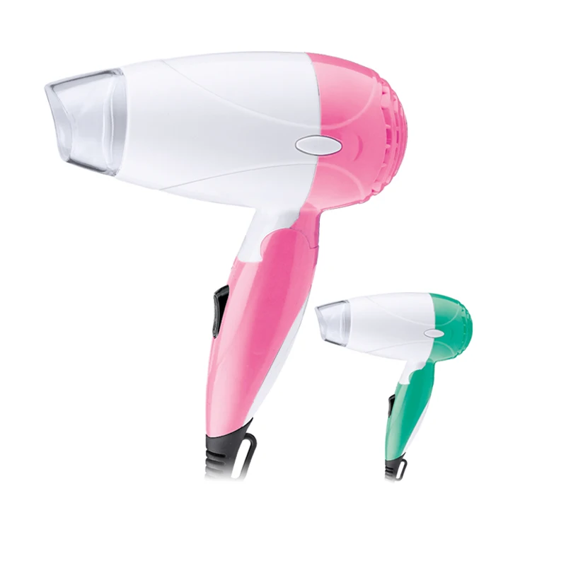 Hot Sale Electric Appliance Mini Travel Long Life DC Motor 1000W Hair Dryer Transparent Wind Nose Nozzle Overheating Protection