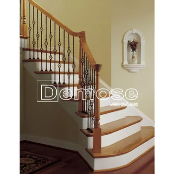 Interior Luxury Wood Stairs Railing With Iron Steel Buy Wooden Stairs Railing Interior Stair Railings Staircase Handrail Design Product On