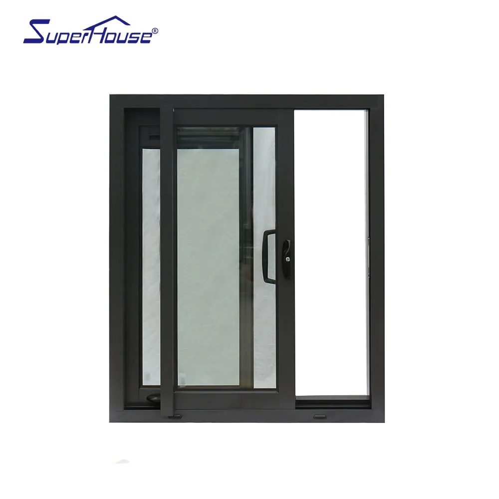Fireproof and Waterproof European Style prefabricated Double glazed aluminum sliding windows