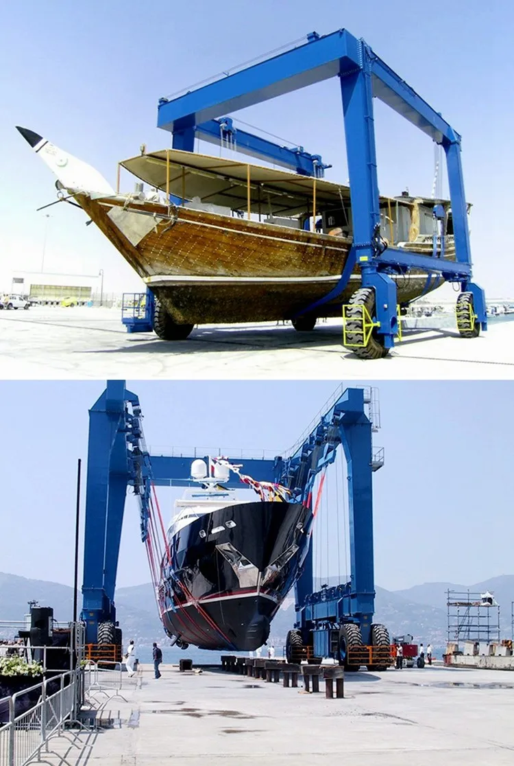 Marine Travel Lift 30 Ton Gantry Straddle Boat Hoist Gantry Crane - Buy ...